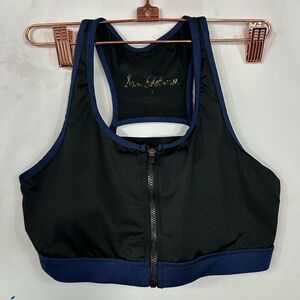 Sam Edelman navy front zip sports bra size S